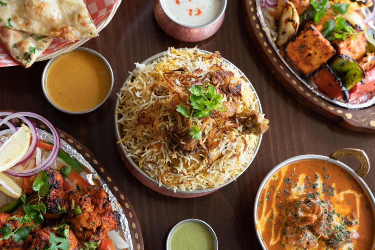 A table full of delicious Indian food