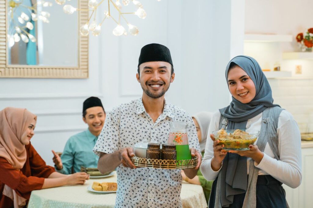 Malaysian restaurant business owners during Raya season