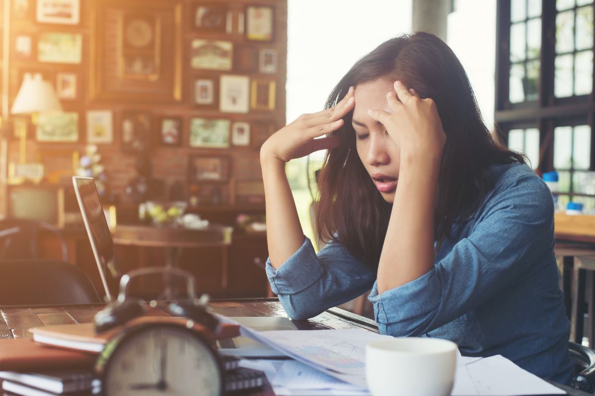 Restaurant owner looking stressed