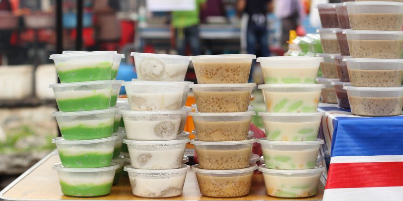 A variety of desserts at a Ramadhan bazaar