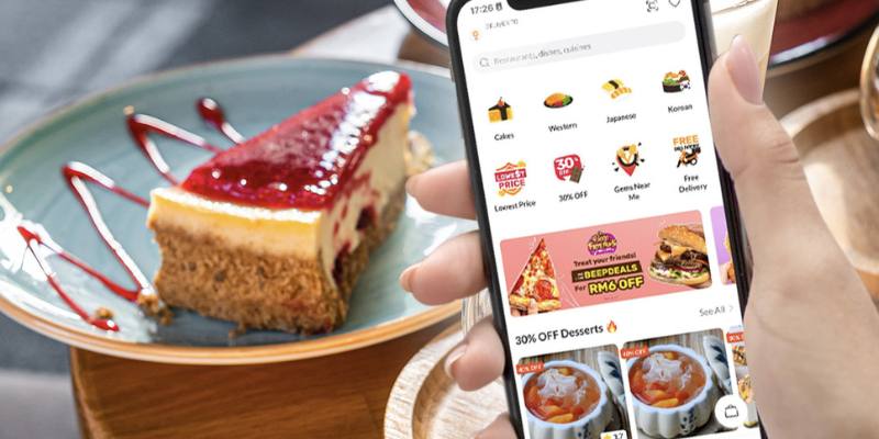 Beeps landing page with a slice of delicious cheesecake in the background