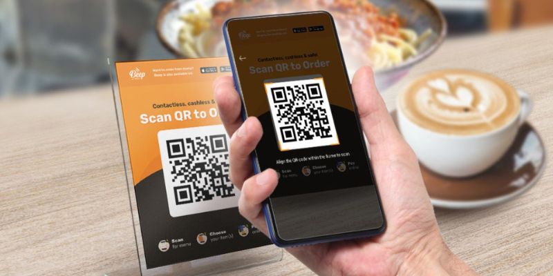 Customer scanning QR Code for menu to order