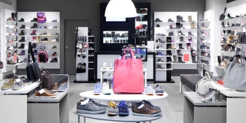 Store visuals filled with shoes and bags