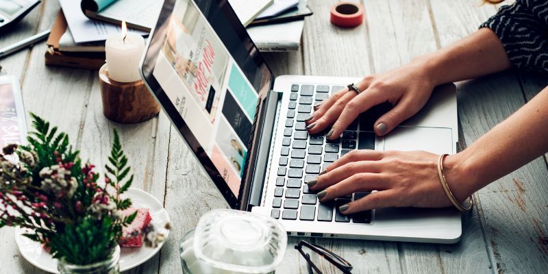 Business owner using their laptop for work 