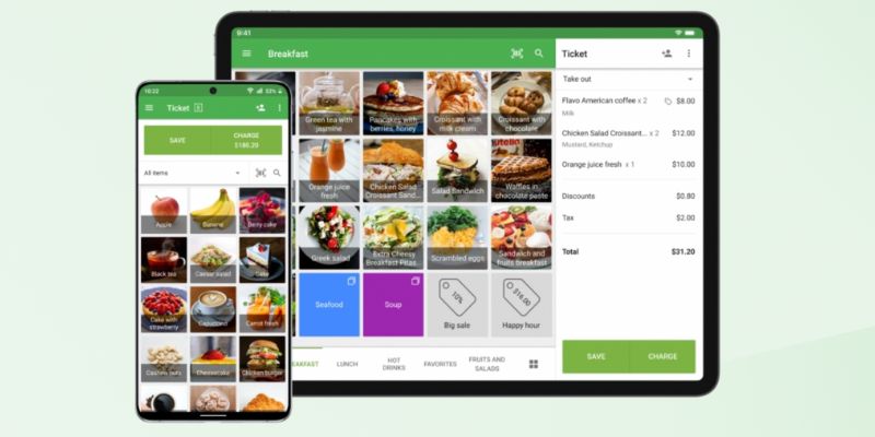 A Loyverse POS interface on smartphone and tablet 