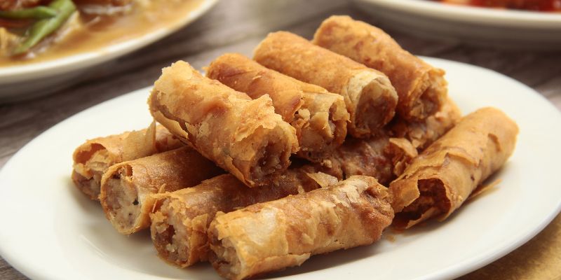 A plate of Lumpiang Shanghai