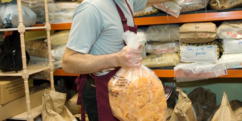 A F&B staff doing inventory