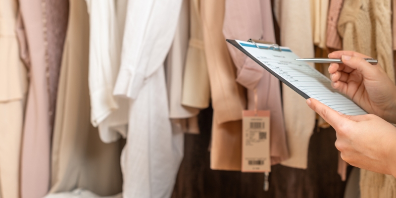 Business owner checking stocks