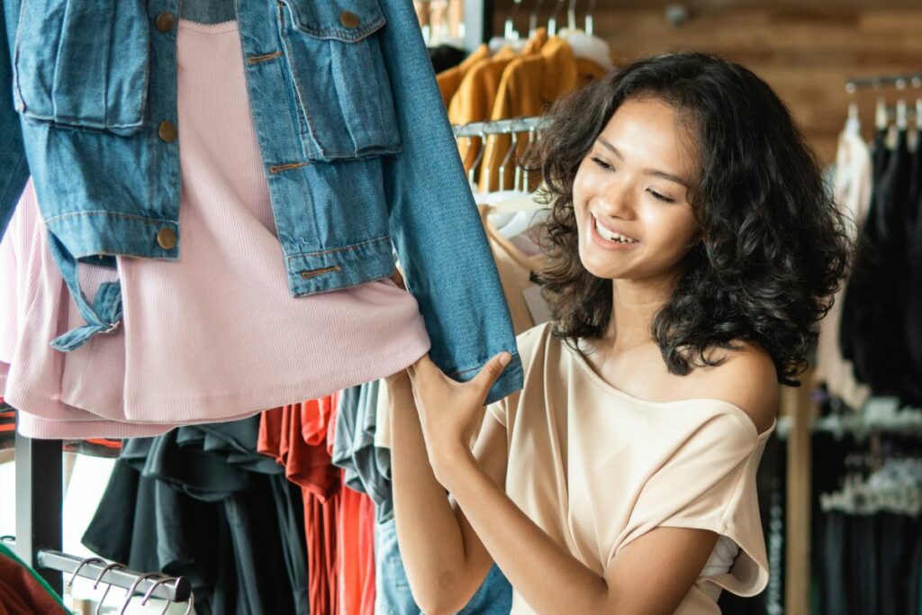 A Filipino retail customer browsing and shopping