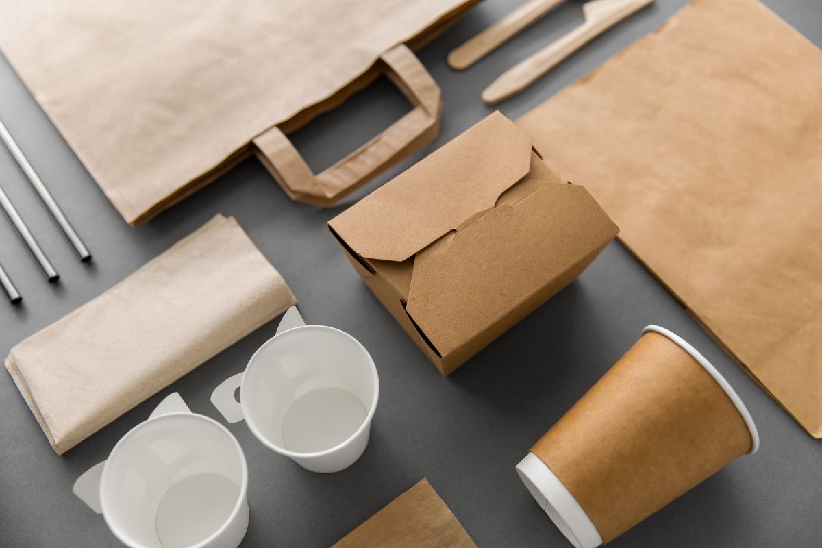 A spread of food takeaway packaging