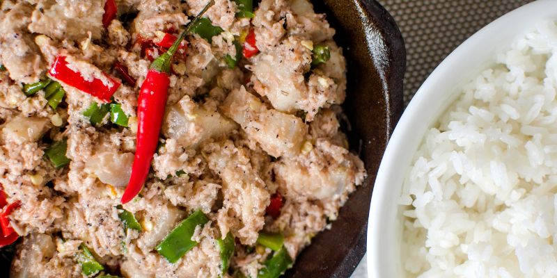 A bowl of Bicol Express and rice