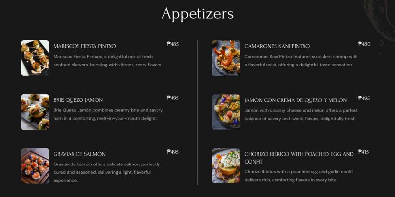 Delgado.112's Appetizers Menu