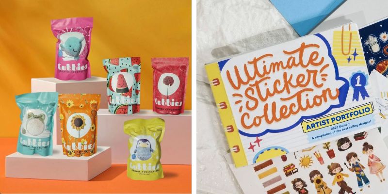 Embroidery kit and artist sticker collection from The Craft Central