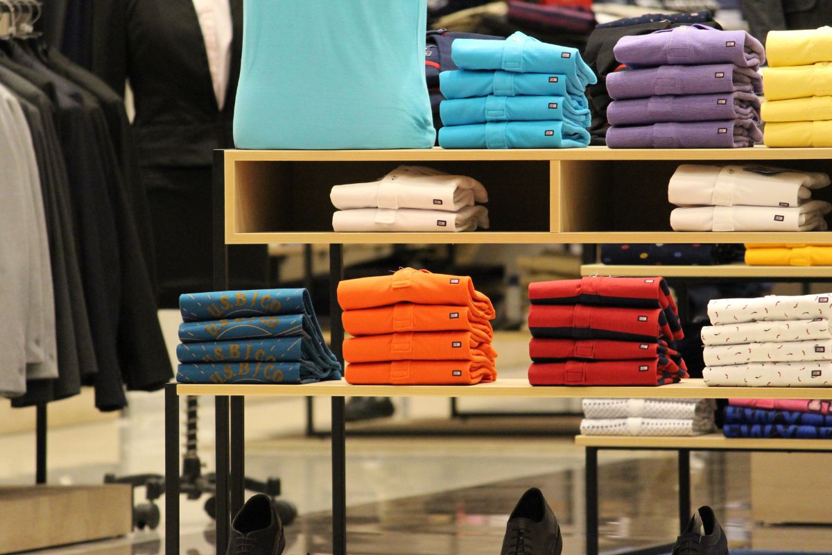 A display of clothes at a retail store in the Philippines