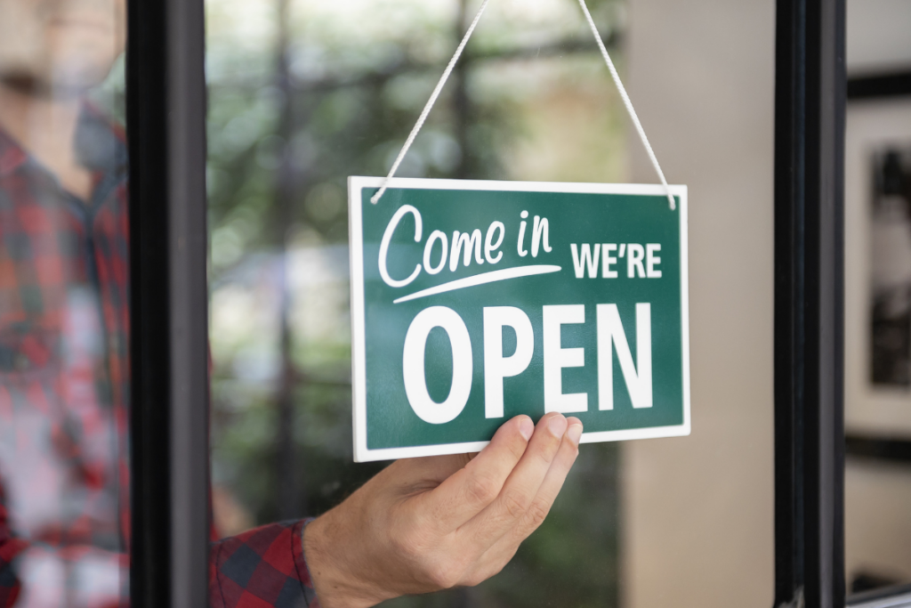 A person opening a restaurant