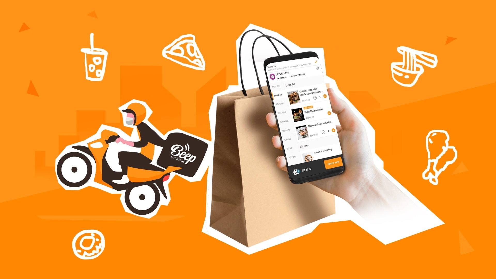 Beep Delivery F&B store shop food delivery feature point of sale POS system StoreHub