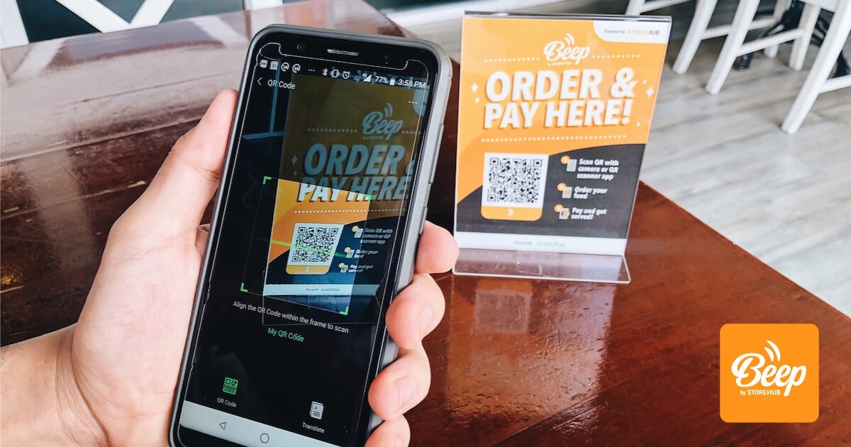 Beep QR Order table ordering system contactless cashless for F&B cafe restaurant