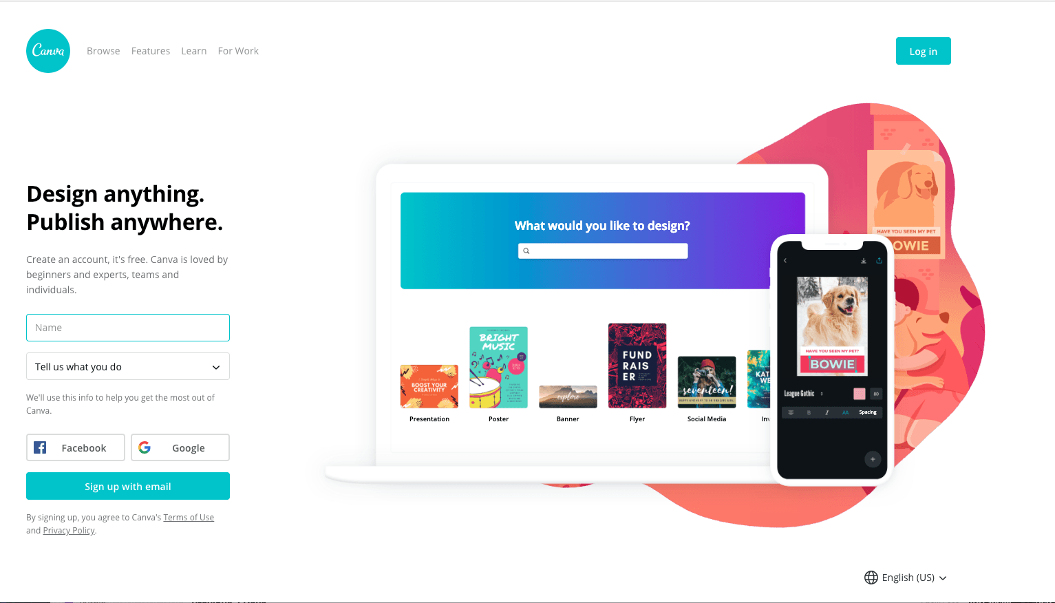 Canva website screenshot