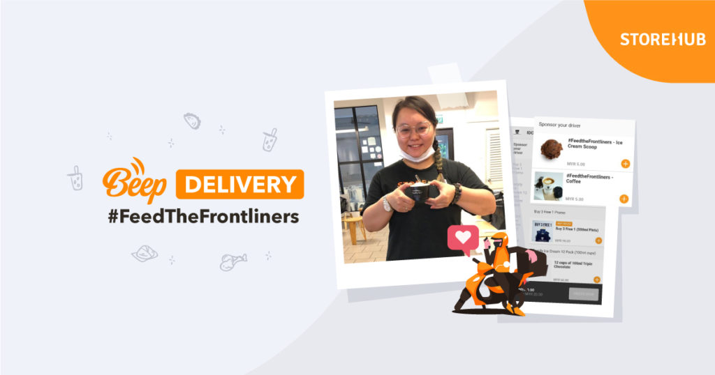 #FeedTheFrontliners campaign Local Malaysian Cafes And Restaurants F&B Food-Delivery Riders Beep Delivery StoreHub blog thumbnail