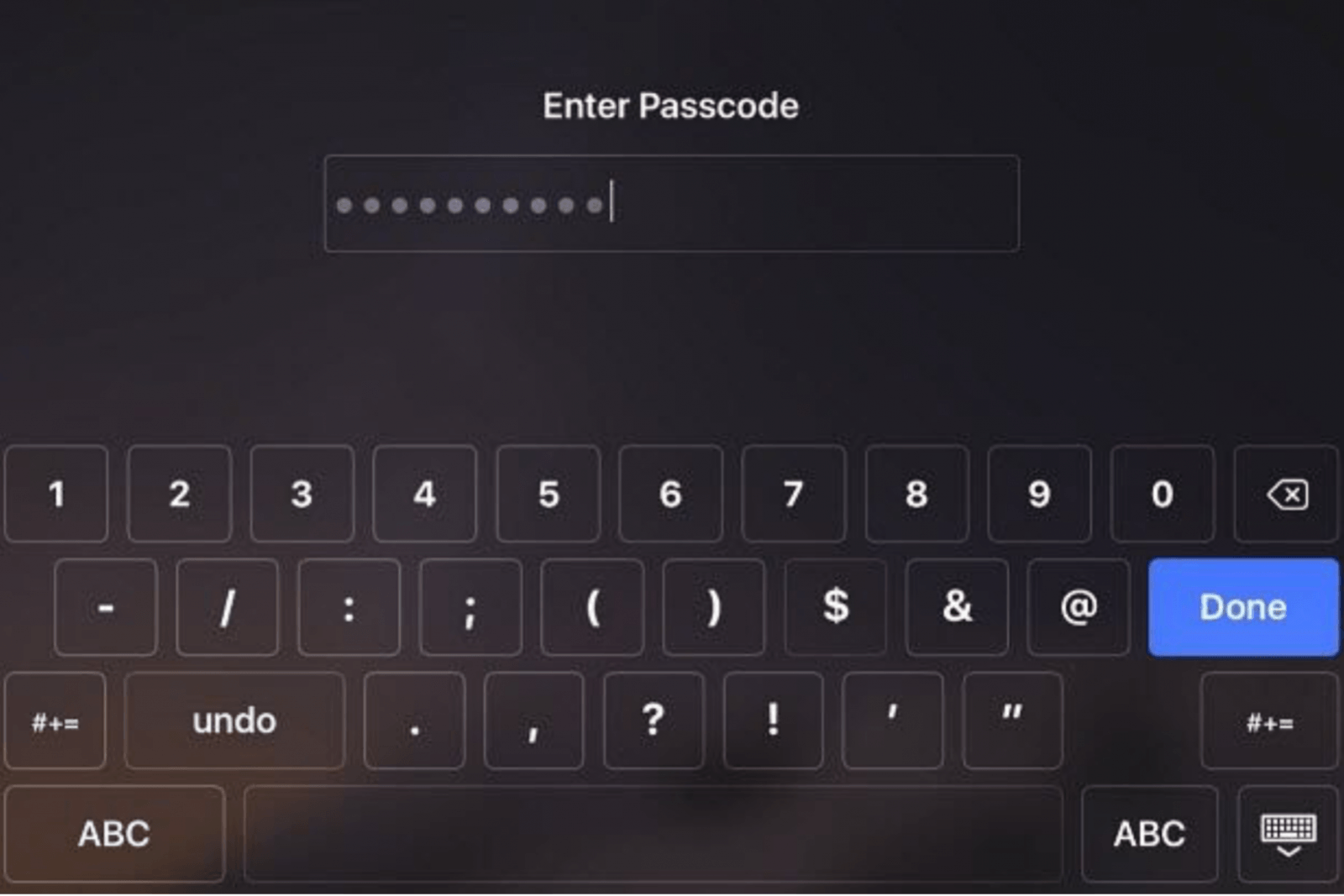screenshot of iPad screen