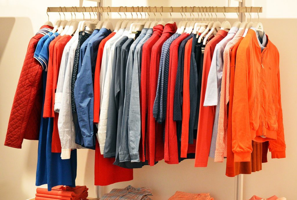 colourful clothes in store