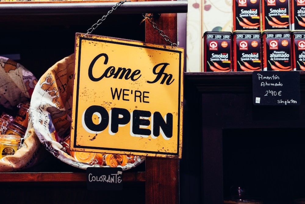 open shop sign