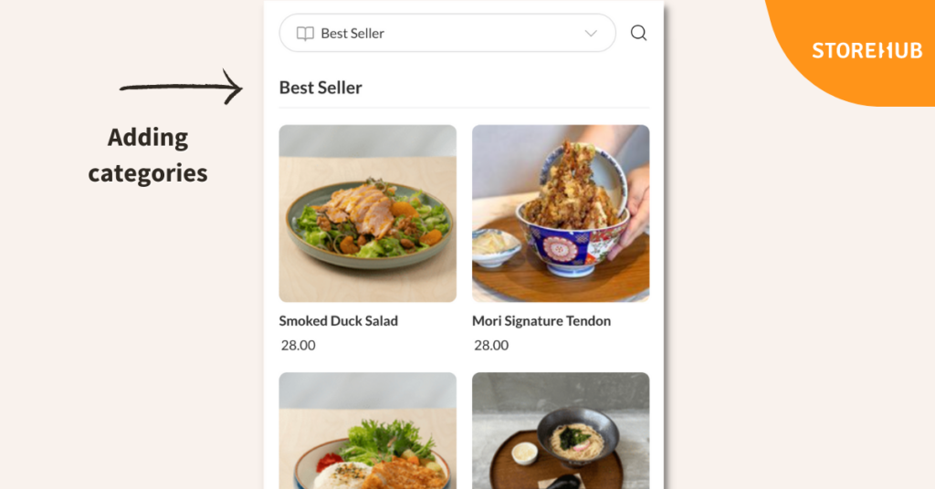 4 Ways To Optimise Your Online Menu To Drive Sales - add categories