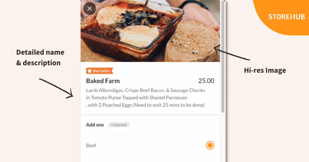 4 Ways To Optimise Your Online Menu To Drive Sales - detailed name and description