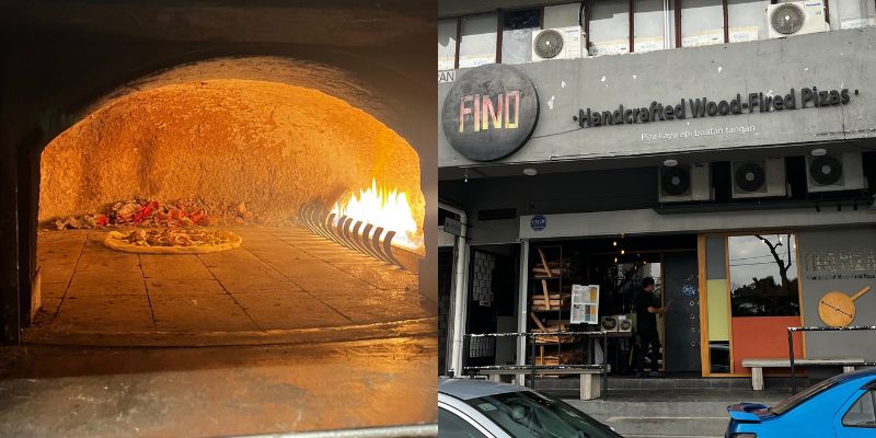 Fino Piza's wood-fire oven | The exterior of Fino Piza in TTDI