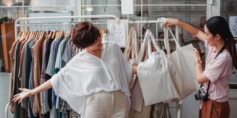 Customers shopping at a retail store in Malaysia