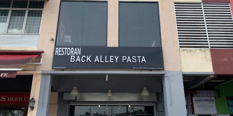 The exterior of Back Alley Pasta Bar